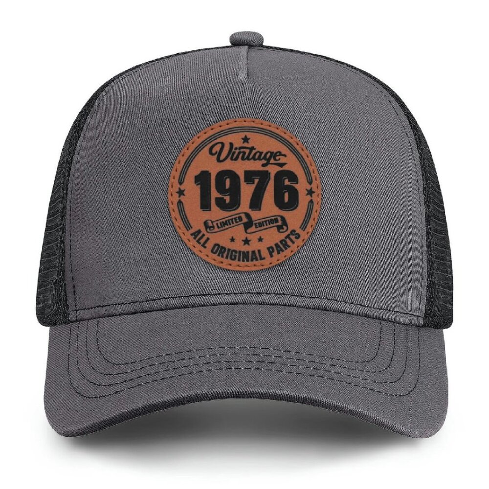 Personalized Leather Patch Trucker Hat Adjustable… - image 1